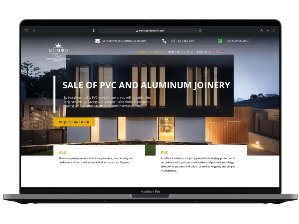 Izrada web sajta za Mceuro – primer iz portfolija DesignJust4You