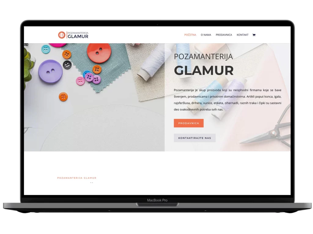 Izrada web sajta za Pozamanterija – primer iz portfolija DesignJust4You