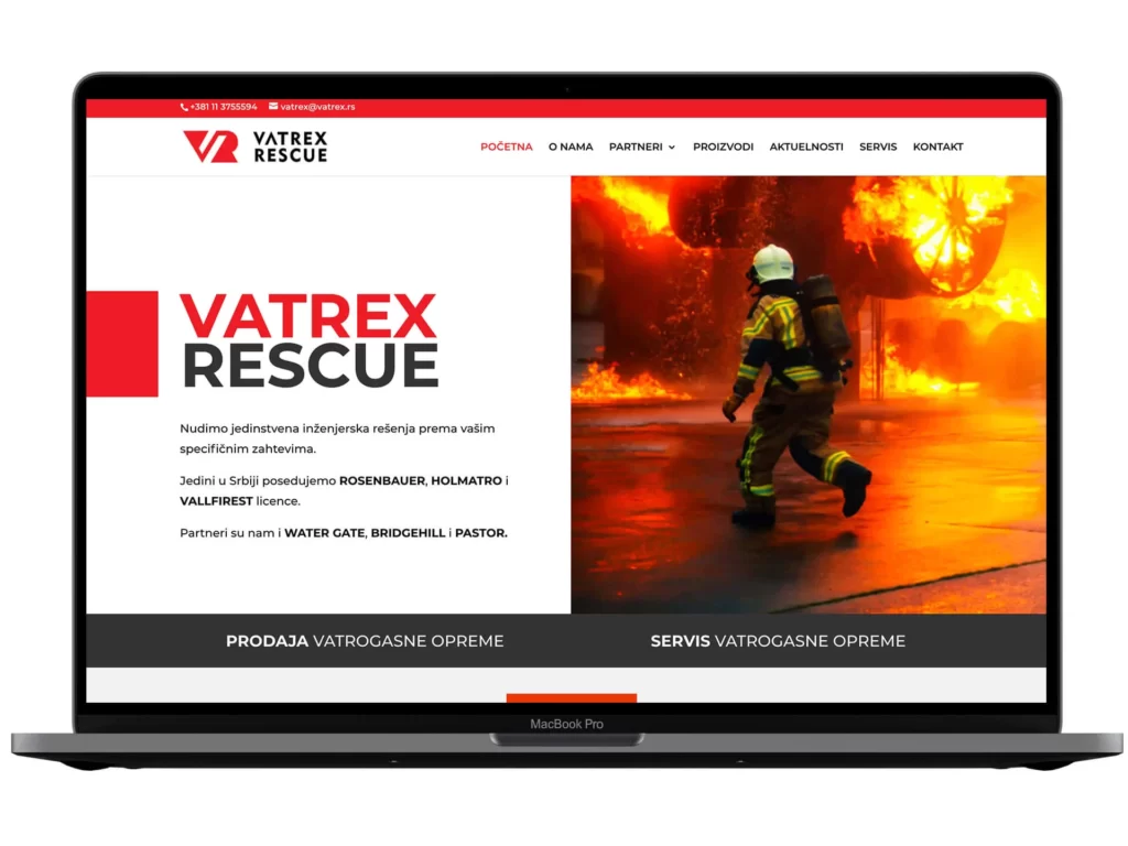 Izrada web sajta za Vatrex – primer iz portfolija DesignJust4You