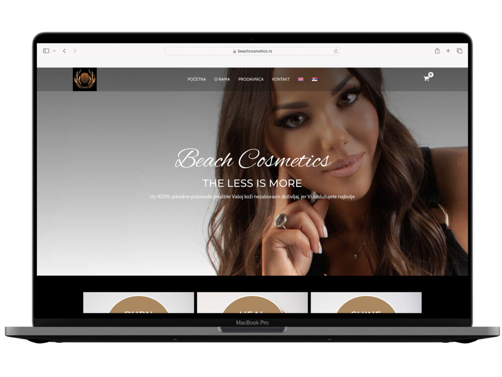 Izrada web sajta za Beach Cosmetics – primer iz portfolija DesignJust4You