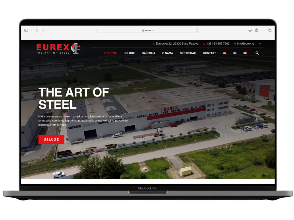 Izrada web sajta za Eurex – primer iz portfolija DesignJust4You