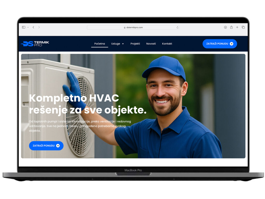 Izrada web sajta za Dstermik – primer iz portfolija DesignJust4You