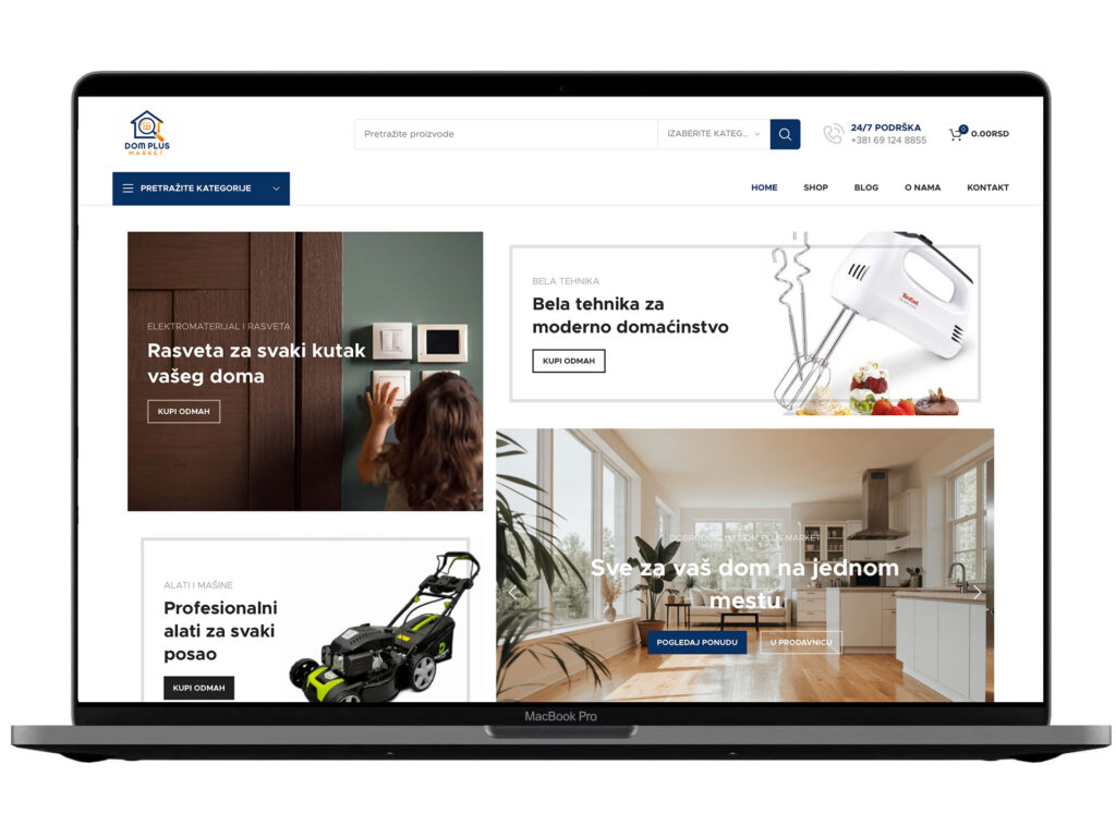 Prikaz web projekta DOM PLUS MARKET